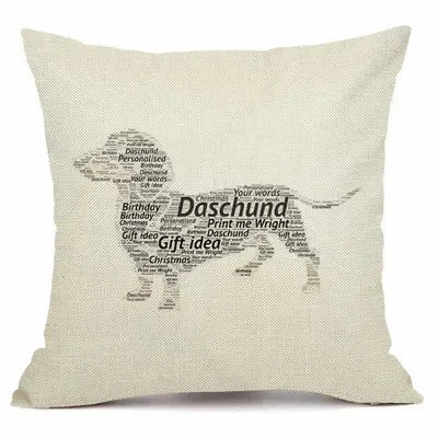 Axyaa Christmas Sausage Style Cushion Cover | Festive Dog Decorative Pillow Cover 45x45cm