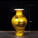 Axyaa Gold Ceramic Vase for Buddha, TV Cabinet & Entrance Decor, 37cm