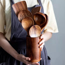 Axyaa Teak Wooden Kitchen Utensils Set - Non Stick Cooking Tools