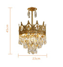 Axyaa Rustic Crown Crystal Chandelier for Bedroom Living Room Foyer Lighting
