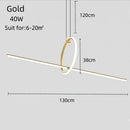Axyaa Gold Black Geometric Pendant Lamp LED Chandelier for Living Bedroom Decoration