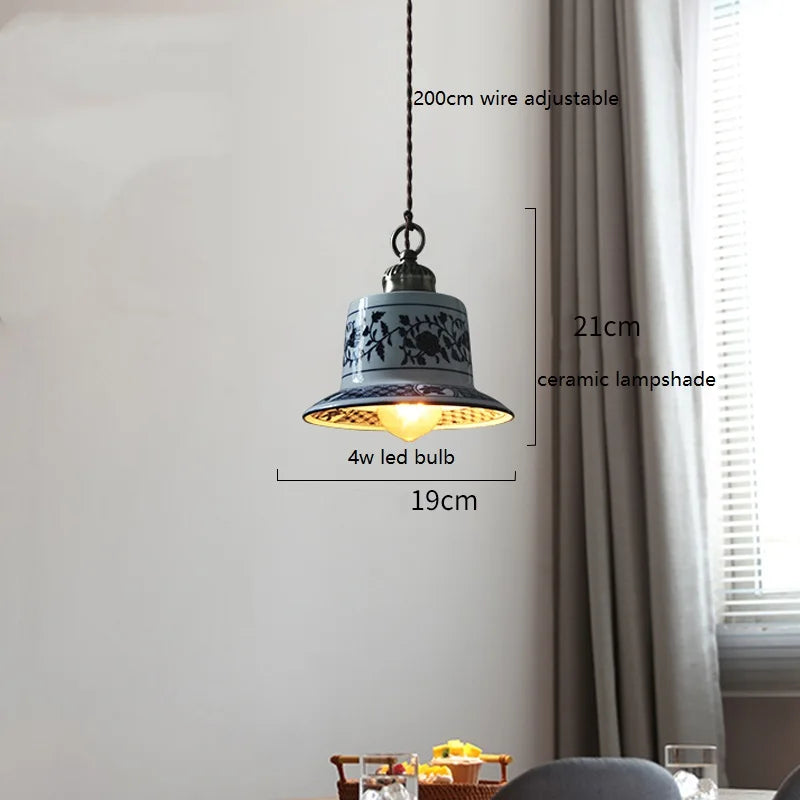 Axyaa Ceramic LED Pendant Lamp for Modern Home Decor Lighting