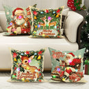 Axyaa LED Luminous Christmas Pillowcase with Santa Claus and Fawn Pattern