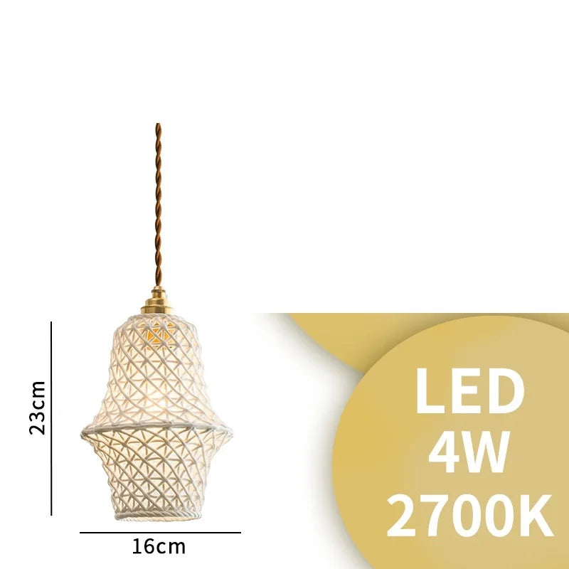 Axyaa Ceramic LED Pendant Lights: Modern Nordic Copper Hanging Lamp for Indoor Lighting