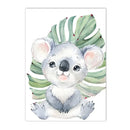 Axyaa Jungle Animal Nursery Canvas Print with Custom Name - Kids Room Wall Art