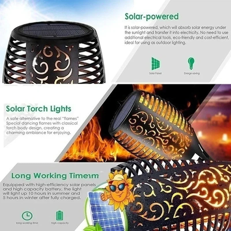 Axyaa Solar Flame Torch Light - Waterproof Outdoor Garden Decoration