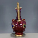 Axyaa Song Dynasty Gilded Gemstone Double Dragon Vase for Home Living Room Decor
