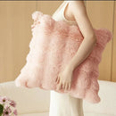 Axyaa Small Bubble Velvet Long Hair Pillow - Super Soft Double Sided Sofa Cushion