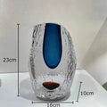 Axyaa Gradient Glazed Glass Vase Hydroponics Flower Pots Modern Home Decor