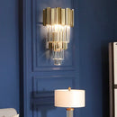 Axyaa Gold Crystal Wall Lamp with LED Light for Home Lighting