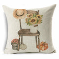 Axyaa Thanksgiving Pumpkin Ornaments Linen Throw Cushion Covers Home Decor