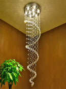 Axyaa Modern LED Spiral Crystal Chandelier for Living Room and Bedroom