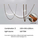 Axyaa Minimalist Belt LED Pendant Chandelier: Italian Design, Modern Style, Ideal for Living Room & Bar.