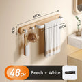 Axyaa Space Aluminum Towel Rack with Hooks and Wood Rod