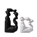 Axyaa Geometric Twisted Abstract Ceramic Vase for Stylish Home Decor