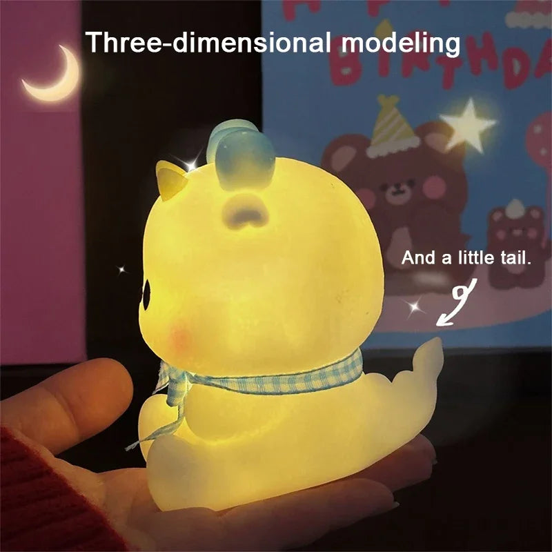 Axyaa Cartoon Loong Year Night Light - Creative LED Table Lamp for Children's Room