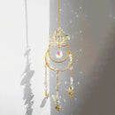 Axyaa Moon Lotus Angel Crystal Suncatcher Prism Hanging Decor Glass Garden Decoration