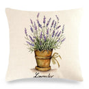 Axyaa Lavender Flowers Pillow Cover 45x45, Farmhouse Home Decor, Purple Decorative Throw Pillow