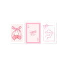 Pink Bow Watercolor Prints - Axyaa 3-Piece Set