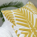 Axyaa Yellow Geometric Floral Embroidered Cushion Cover - 45x45cm
