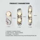Axyaa Marble LED Wall Light Brass Glass Bedroom Sconce Stairs Lamp Hotel Shop Decoration