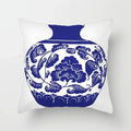 Axyaa Blue Geometric Floral Printed Pillow Case - Soft Cushion Cover