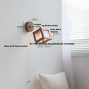 Axyaa Clear Glass LED Wall Light Fixture Walnut Wood Bedside Lamp Nordically Modern