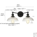 Axyaa Retro Industrial LED Wall Light 2 Heads Bedside Lamp