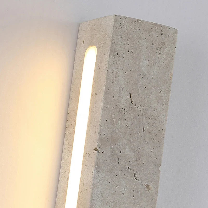 Axyaa Cuboid Natural Stone LED Wall Lamp for Elegant Atmosphere Lighting