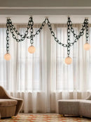 Axyaa Dark Green Glass Chandelier for Modern Retro Decor