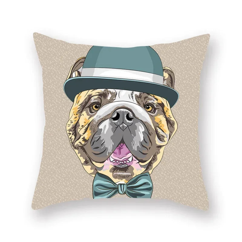 Axyaa Cartoon Animal Print Polyester Pillow Cover for Home Decor