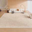 Axyaa Luxury Cream Checkerboard Carpet for Large Living Room Area