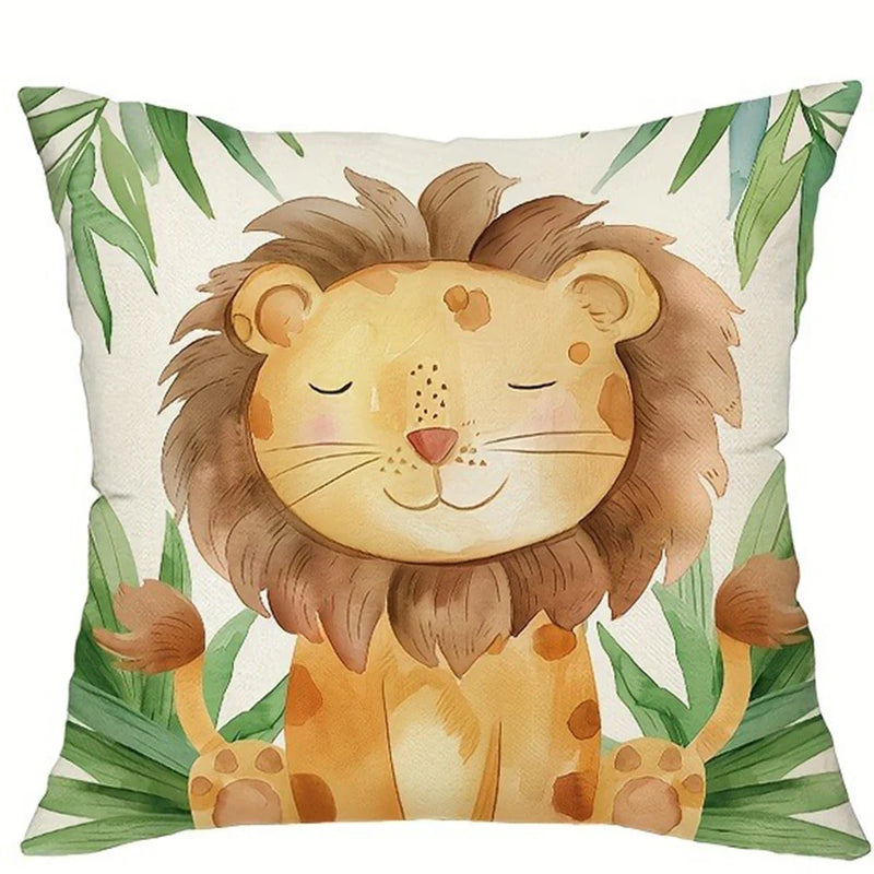 Axyaa Jungle Animal Pattern Printed Pillowcase for Home Decoration