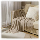 Axyaa Corn Grain Waffle Knit Blanket with Tassels