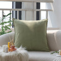 Axyaa Green Floral Throw Pillow Cover - 45X45 Square Cushion for Home Decor