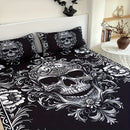 Axyaa Gothic Skull Victoria Baroque Bed Sheet Set for Stylish Bedroom Decor
