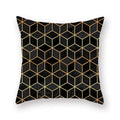 Axyaa Luxury Gold Black Geometric Marble Stripe Pillowcase