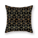 Axyaa Luxury Gold Black Geometric Marble Stripe Pillowcase