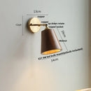 Axyaa Nordic LED Wall Lamp Walnut Wood Stair Light - Modern Indoor Pull Chain Switch
