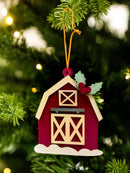 Axyaa Christmas Acrylic Barn Hanging Decor - Festive Tree Ornament