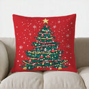 Axyaa Christmas Gift Pillow Cover - Merry & Bright Pattern for Sofa, Bedroom, Car