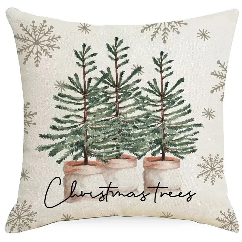 Axyaa Christmas Deer Snowflake Pillow Cover for Stylish Home Decor