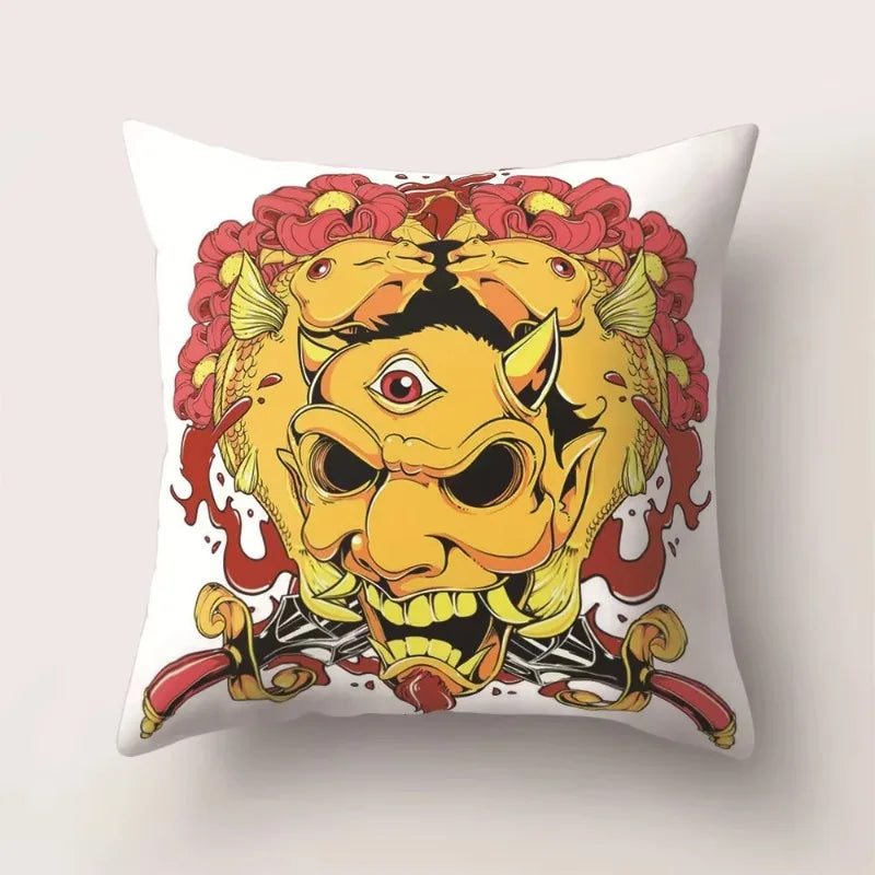 Skull Polyester Pillowcase 45X45CM Axyaa Home Decor Cushion Cover Square Sofa Decor