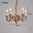 Axyaa White Woodcarving Chandelier: Antique E14 Candle Light for Living Room Bedroom Kitchen