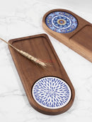 Axyaa Solid Wood Breakfast Tray Walnut Dried Fruit Dim Sum Bread Western Food Tray