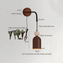 Axyaa Stone Iron LED Wall Lights with Pull Chain Switch for Living Room Decor