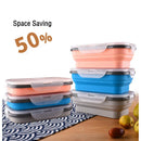 Axyaa Silicone Lunch Box Spoon Portable Bento Container 900ml