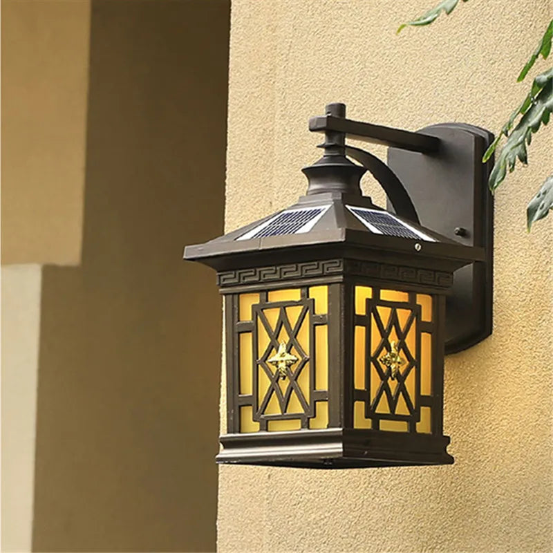 Axyaa Solar Wall Light: Modern LED Outdoor Fixture, Waterproof for Porch, Patio, Courtyard