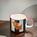 Axyaa Cartoon Dog Ceramic Mug Animal Shape Kids Breakfast Coffee Cup Birthday Gift