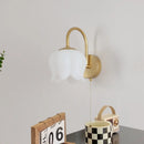 Axyaa Modern Iron LED Wall Sconce Pull Chain Switch Stair Light PVC Bedside Lamp